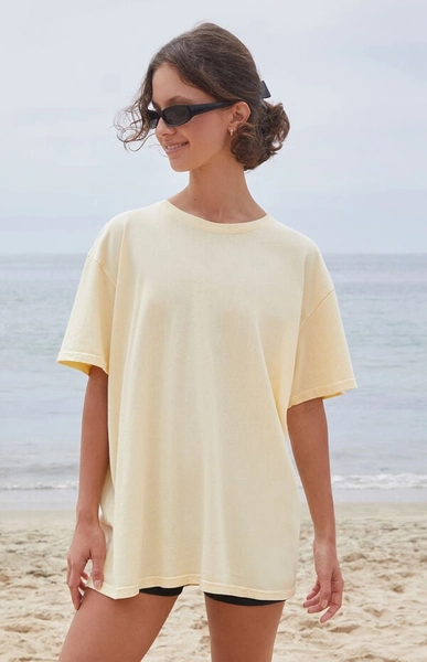 Yellow Basic Oversized T-Shirt
