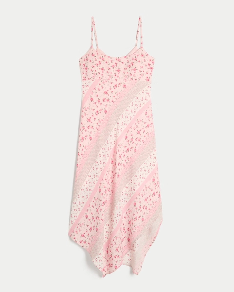 Asymmetrical Hem Midi Dress