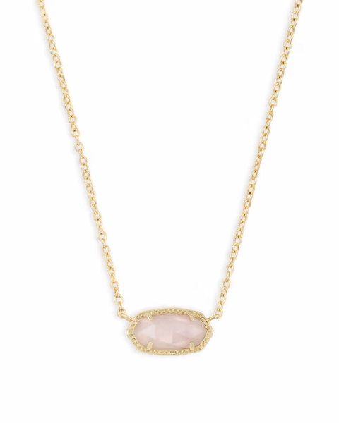 Elisa Gold Pendant Necklace in Ivory Mother-of-Pearl