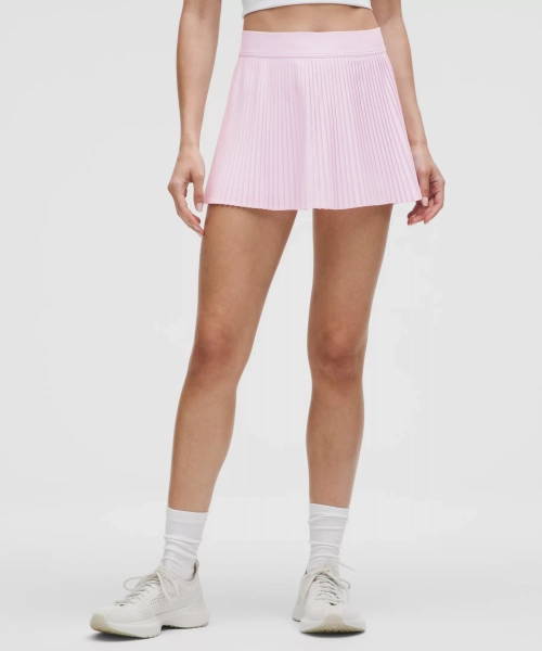 Varsity High-Rise Pleated Tennis Skirt - Pink Organza - 6