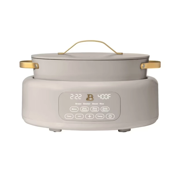 Beautiful 10 in 1, 6 Qt Electric Multi-Cooker, Porcini Taupe by Drew Barrymore