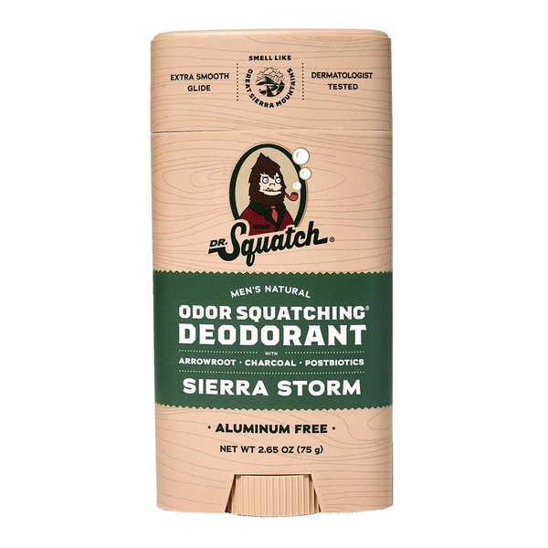 Dr. Squatch Sierra Storm Aluminum Free Natural Deodorant Stick for Men, 2.65 oz