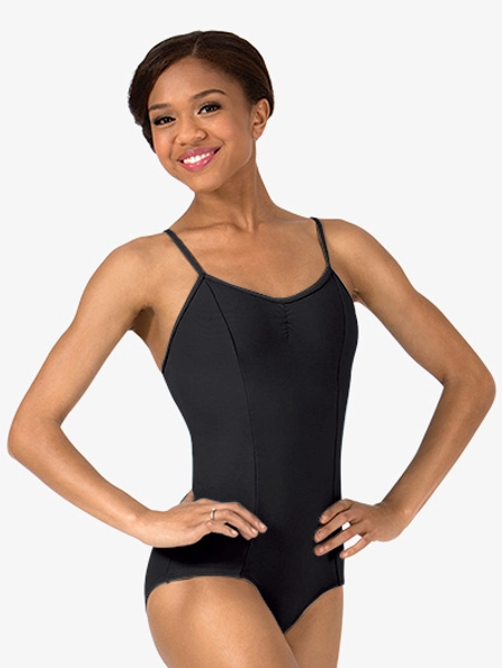Womens Cotton Pinch Front Camisole Leotard
