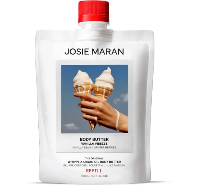 Josie Maran Vanilla Vibezzz Whipped Argan Oil Refillable Firming Body Butter Jar