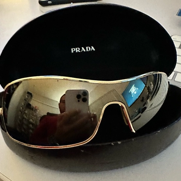 Prada Shield Gold Sunglasses
