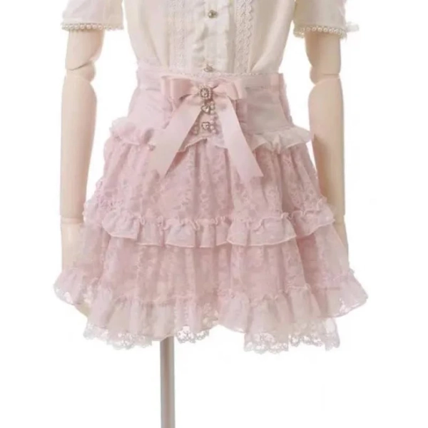 Japanese Mine Masses-Produced Girly Sweet Lace Skirt