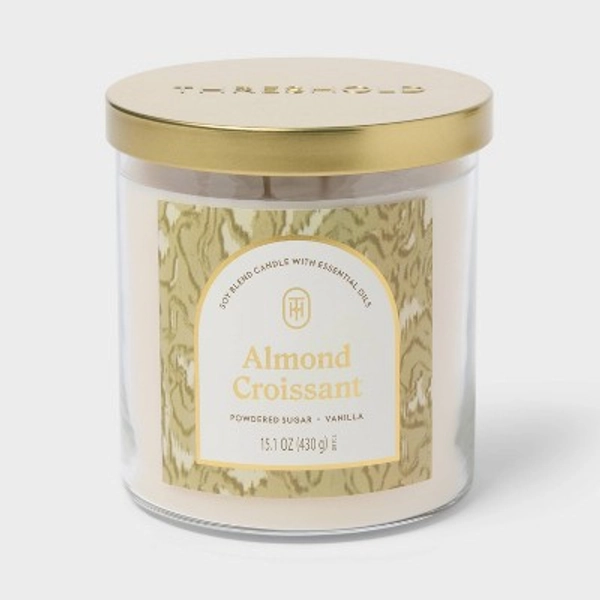 2 Wick 15.1oz Lidded Jar Candle Almond Croissant - Threshold™