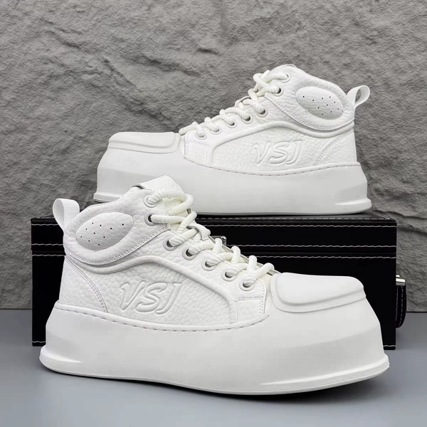 2026 Fashion High Top Shoes for Man Pu Leather Platform Big Head White Shoes Sneaker Stitching Sapatos Masculinos High Quality - AliExpress 322