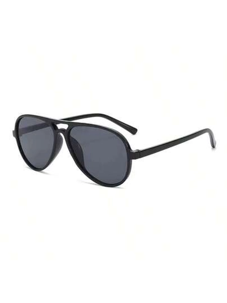 1pcs Women Plastic Double Beam Tinted Lens Personality Street Style Shades Basics Casual Stylish Glasses Combination For Office Outfit,Weekend Outfit,Golf,School Outings,Outdoor Decoration
