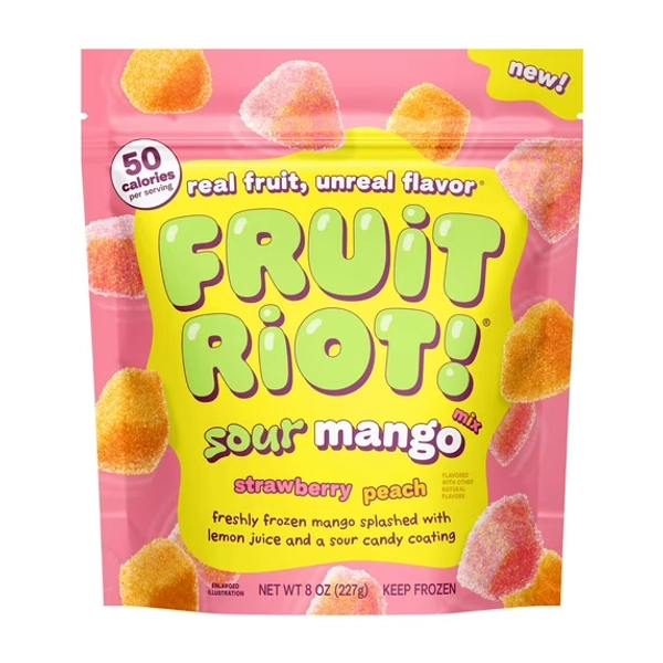 Fruit Riot Sour Candy Mixed Mango, Made with Real Fruit, 8oz, Gluten-Free