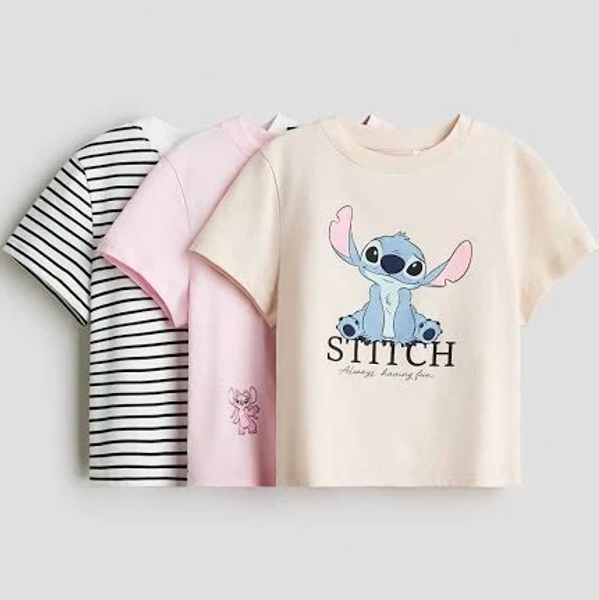 H&M Girls 3-Pack Printed Jersey Tops