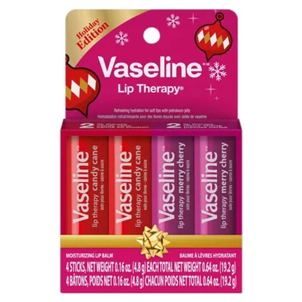 Vaseline Holiday Limited Edition Lip Therapy Stick - Flavors Collection - 4pk