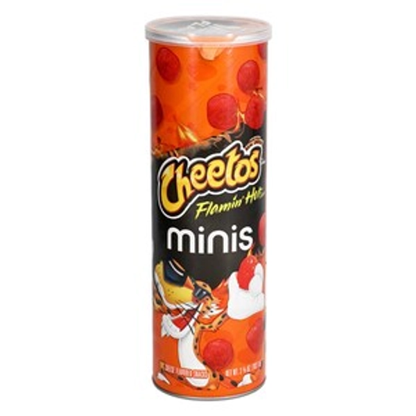 Cheetos Flamin' Hot Flavored Minis Cheese Snacks, 1 Can
