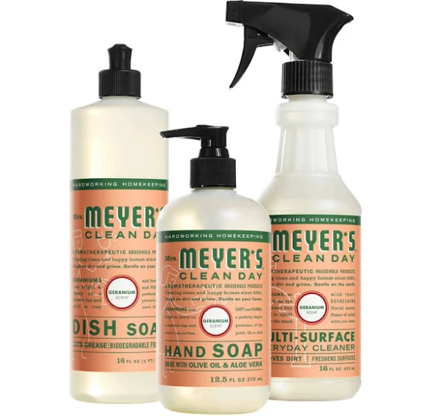 Mrs. Meyers Clean Day Kitchen Basics Set Geranium Scent