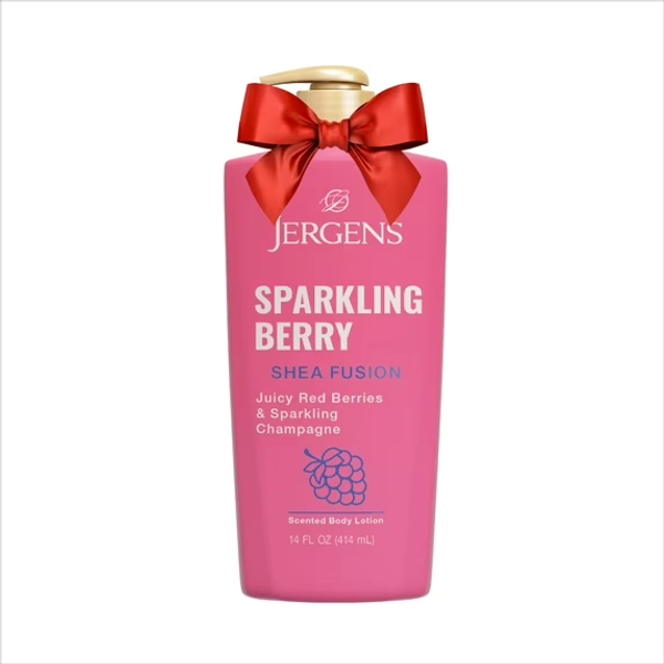 Jergens Shea Fusion Sparkling Berry Scented Body Lotion, Moisturizer for Dry Skin, 14 fl oz