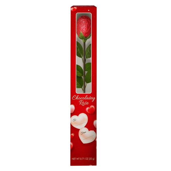 Red Foil-Wrapped Chocolatey Rose, Milk Chocolate Rose, Window Gift Box, Valentine's Day - Walmart.com