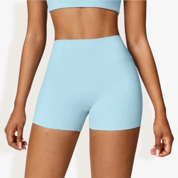 Anna-Kaci Active Women's High Waist Athletic Shorts Compression Fit with Seamless Design for Workout Wear - Medium, Light Blue
