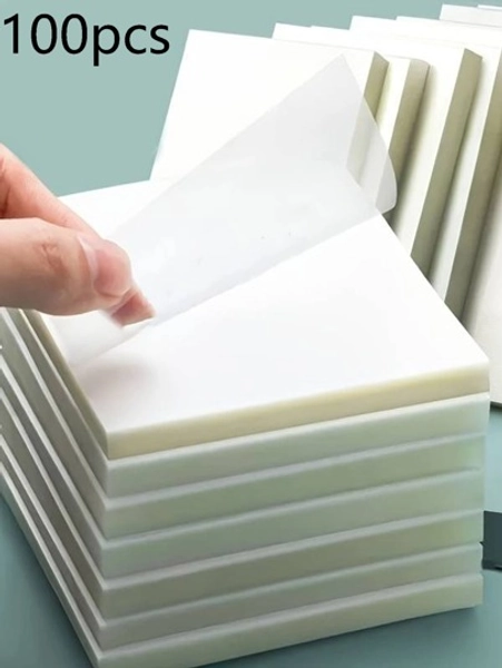 50/100pcs Transparent Posted It Sticky Note Pads Notepads Journal School Stationery Office Supplies Back To School