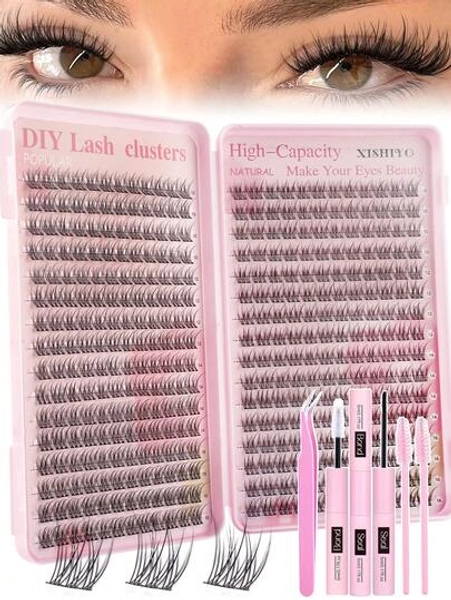 384pcs Single Eyelash Extensions, Eyelash Tray, Cluster False Eyelashes, DIY Home Eyelash Extensions, Cluster False Eyelashes, Single False Eyelashes, False Eyelashes, Natural Eyelashes Vs Thick Eyelashes, Aesthetic