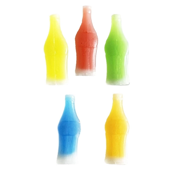 5-Pound Bulk Wax Bottle Candy Filled Drinks - Vibrant Red, Yellow, Green, & Clear Bottles with Caps | Individually Wrapped Party Treats for Birthdays, Weddings, Corporate Events | Durable Wax-Filled Candy for Bulk Orders | Easy-to-Open Caps & Long-L