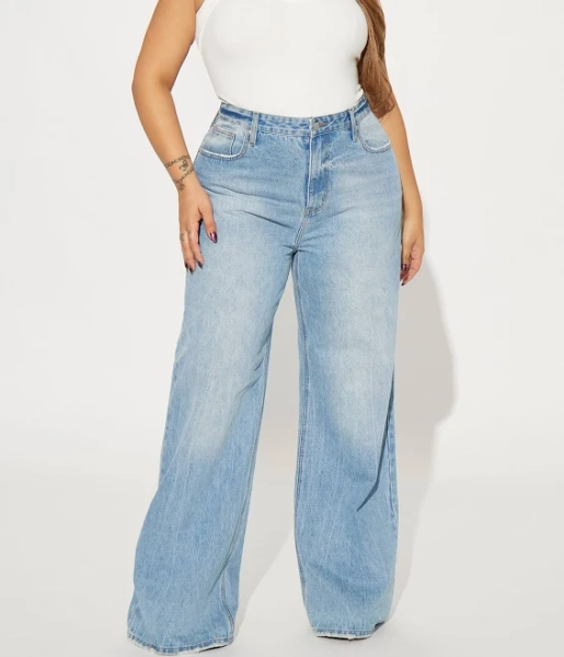 Fashion Nova Women's Back in The Game Baggy Jeans