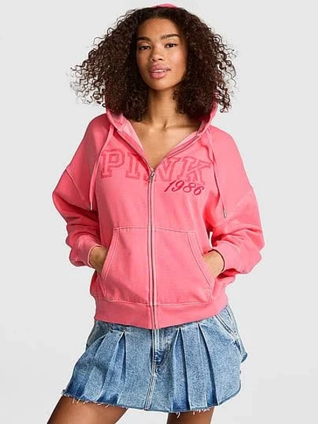 Victoria's Women's Secret Tops Victoria Secret Pink Campus Fleece Full Zip Hoodie