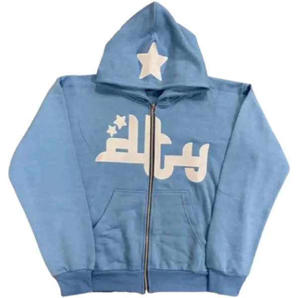 Y2K Zipper Stars for Urban Fashion Enthusiasts - Babyblau XXL