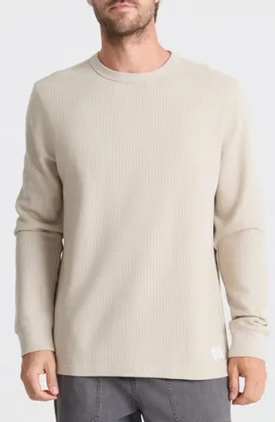 Roark Well Worn Cotton Blend Thermal Sweatshirt in Fossil at Nordstrom Rack, Size Large