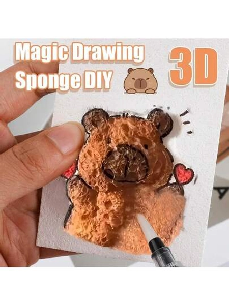 20/10/2pcs-3D Magic Puffy Foam Texture Painting Paper For Kids DIY Drawing Art Educational Craft Sponge Canvas Board Handicraft