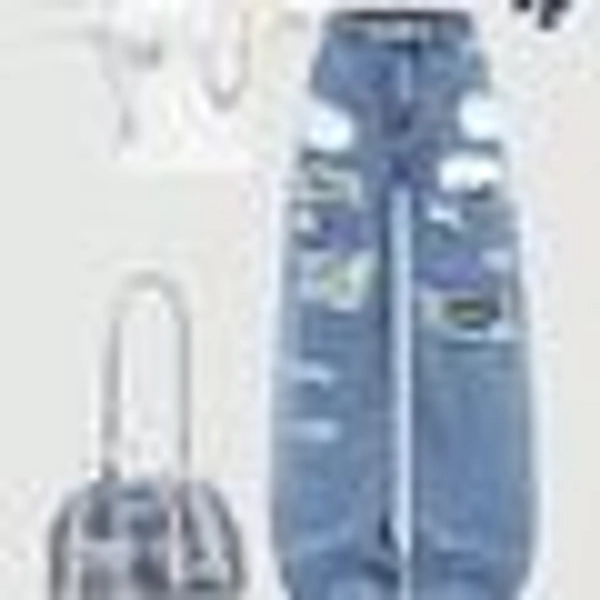 Teen Girl Distressed Washed Loose Fit Wide Leg Casual Jeans, American Vintage Aesthetic, School, Campus, College Fall Winter