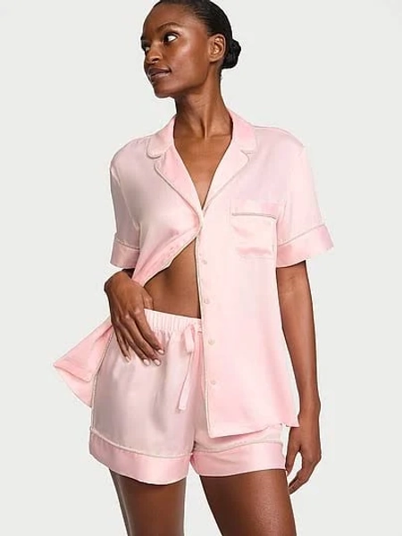 Victoria's Women's Secret Signature Satin Shine Short Pajama Set