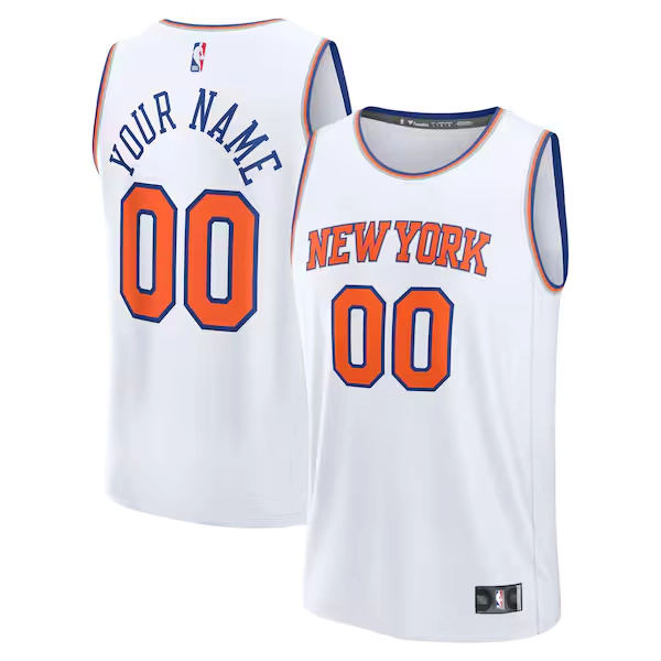 Men's New York Knicks Fanatics White Fast Break Custom Jersey - Association Edition