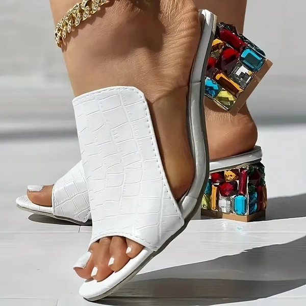 Women Shoes New Crystal Sandals 2025 Spring Summer Open Toe Sandals High Heels Beach Fashion Sandals Women Sandalias De Mujer - AliExpress 322