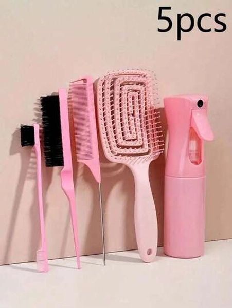 5 Packs Hair Loop Tool Set With 2Pcs French Braid Tool Loop, Leather Sheath Cutter, Teasing Hair Brush Rat Tail Comb Edge Brush For Edge & Back Brushing, Combing, Slicking Hair For Hair Styling, Hair Brush, Comb, Hair Tools, Hair Products And Accessories For Barber Salon Beauty Back To School, Travel Holiday Essentials, Hair Accessories Brushes, Hair Brush, Detangling Brushes, Hair Tools, Hair Stuff, Hair Care, Curly Hair Brush, Barber, Hairdressing Equipment, Hairstyle, Hairdressing,Hair Brush,Slick Back Brush,Styling Brush,Curly Hair Brush,Edge Brush,Hair Comb,Brush Hair,Hair Brush Set,Comb Hair,Comb For Curls,Detangling Brush,Hair Brush For Women,Hair,Travel,Hair Products,Hair Tools,Hair Stuff,Barber,Barber Accessories,Barbershop,Hairdressing Equipment