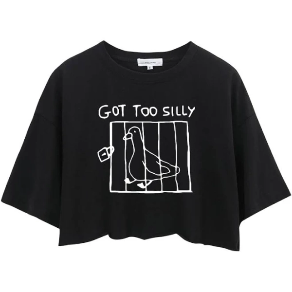 Tokyocanvas Got Too Silly Meme Crop Top