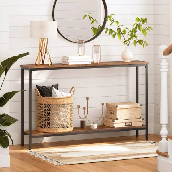 Kearria Console Table with Storage 17 Stories Table Base Color Black Table Top