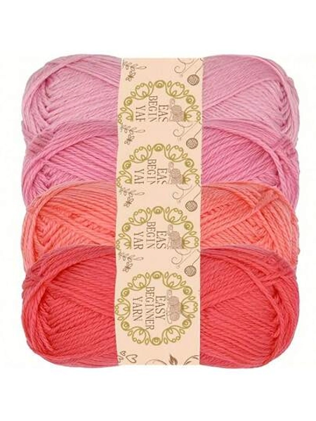 4pcs Soft & Comfy 100% Acrylic Yarn Skeins - 4 X 50g In Assorted Colors, Suitable For Knitting, Crocheting And Crafts, Finely Spun'