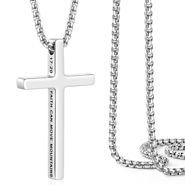 Men's Holy Bible Quote Cross Chain