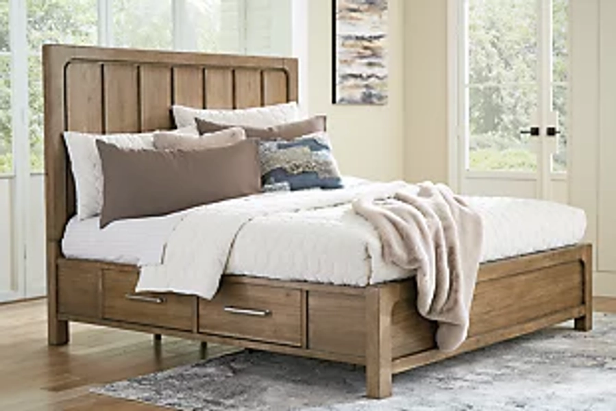 Cabalynn Queen Panel Bed with 4 Storage Drawers
