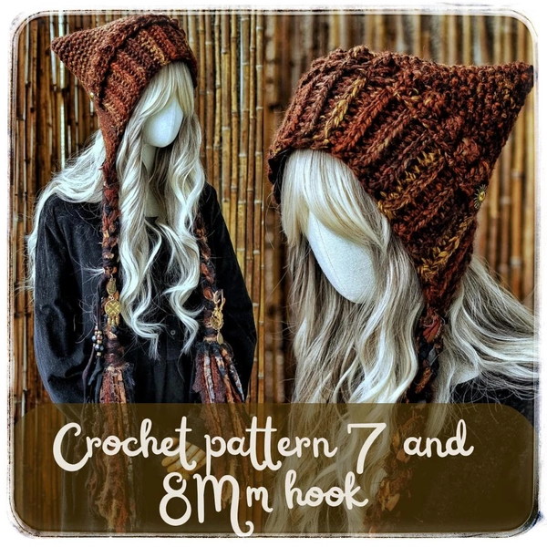 Kitty hat with strap crochet pattern