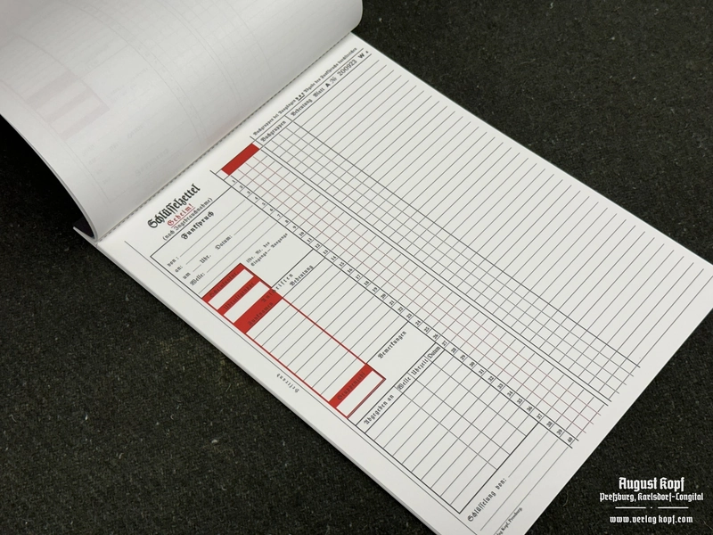 Schlüsselzettel form A4