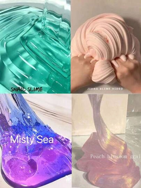 1pc 110ml Bubble Gum Scented Crystal Clay, Stress Relief Toy, Christmas Gift,1pc Crystal Mud Fluffy Slime Stretchy Stress Relief Toy, Starry Blue,1pc Super Soft Butter Slime, Lollipop & Ice Cream Cute Charms, Scented Slime For Party Favors