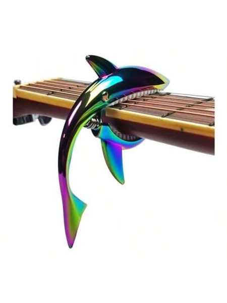 Imelod Zinc Alloy Guitar Capo Shark Capo For Acoustic And Electric Guitar With Good Hand Feeling, No Fret Buzz And Durable(Black)