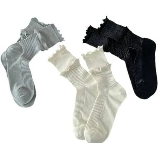 Women's and Girls' Ruffle Cotton Socks