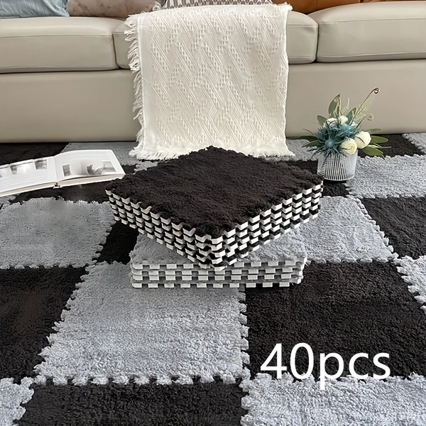 40pcs set plush   carpets full coverage in bedroom - Temu