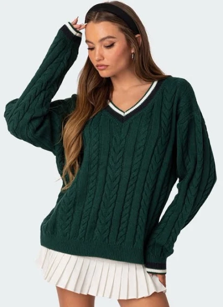 Edikted Women's Amoret Cable Knit Sweater