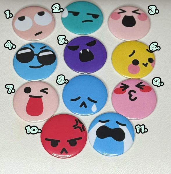 Emoji Cat 2 Inch Pin-Back Button: Cute/Funny Backpack Pins