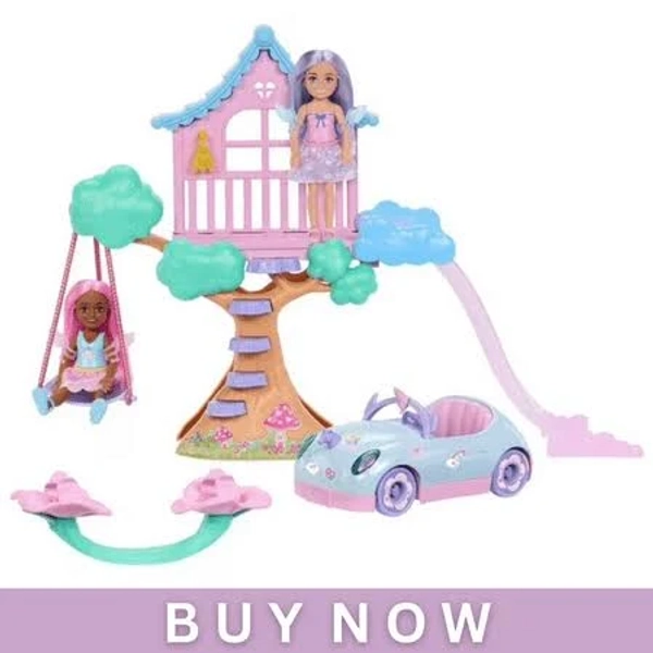 Barbie Fantasy Treehouse Playset with 2 Chelsea Dolls and Car Imaginative Dollhouse Adventure