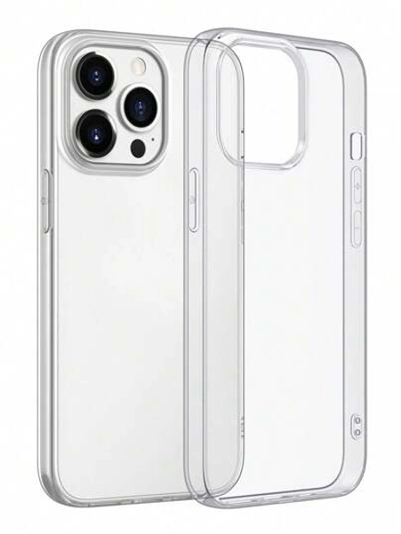 1pc Classic Transparent Soft Cellphone Case With Large Hole, Compatible With IPhone, Galaxy And Other Smartphones