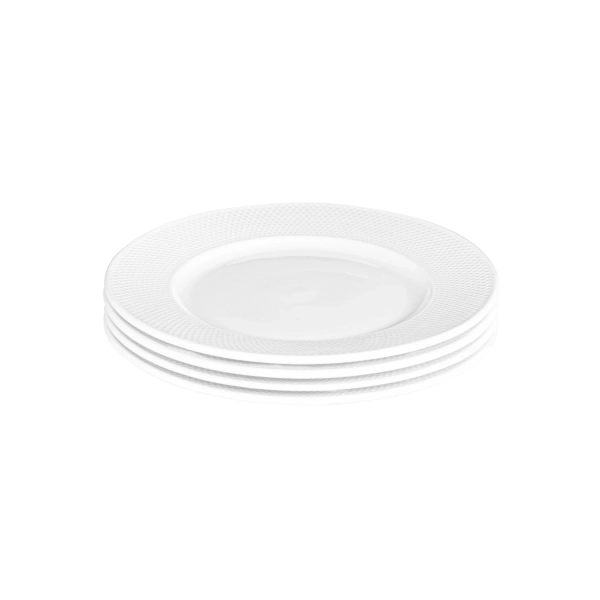 Diamond Embossed Side Plate White  Set of 4